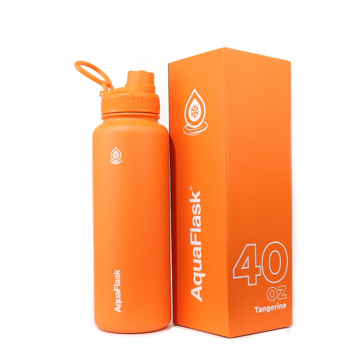 orange AquaFlask Original 1080ml in nature and outdoor lifestyle setting