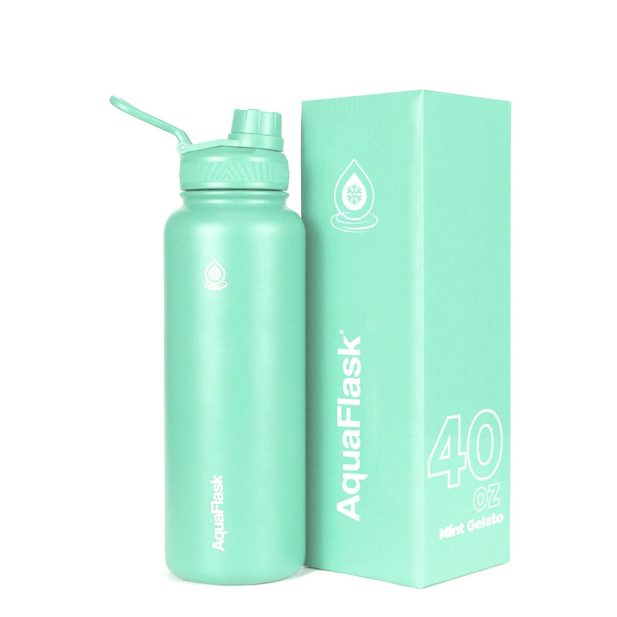 pale blue AquaFlask Original 40oz showing colour variants and size options