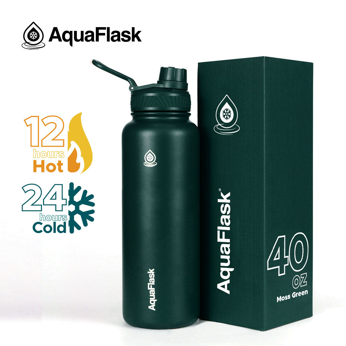 dark green Durable AquaFlask Original 40oz stainless steel bottle for active lifestyles
