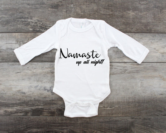 Namaste up all night infant bodysuit