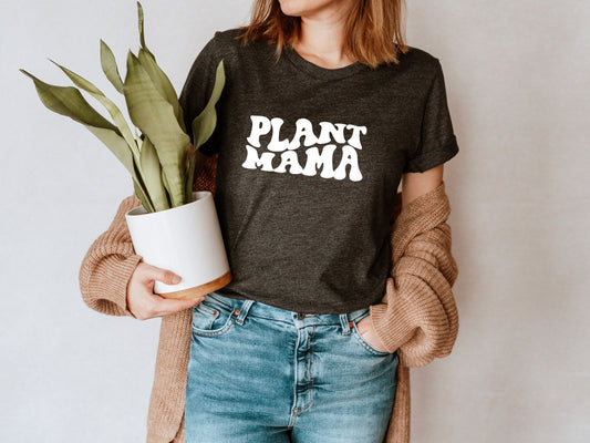 Relatable "Plant Mama" t-shirt for plant-loving and nature-obsessed women