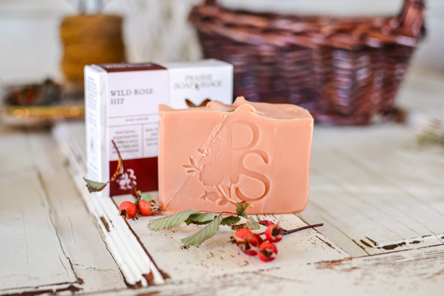 Brightening and nourishing wild rose hip soap with rose clay and rose hip seed oil