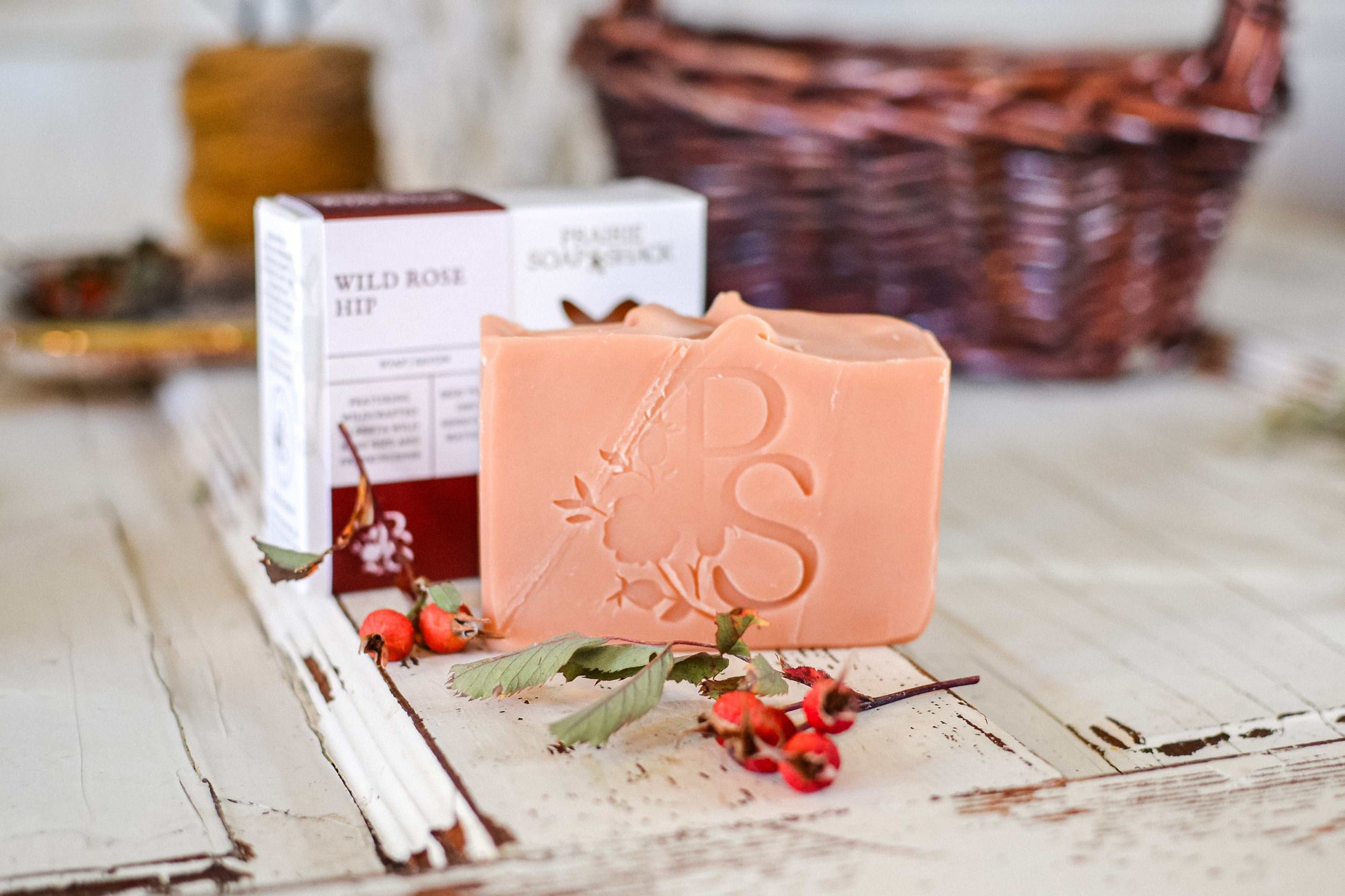 Brightening and nourishing wild rose hip soap with rose clay and rose hip seed oil
