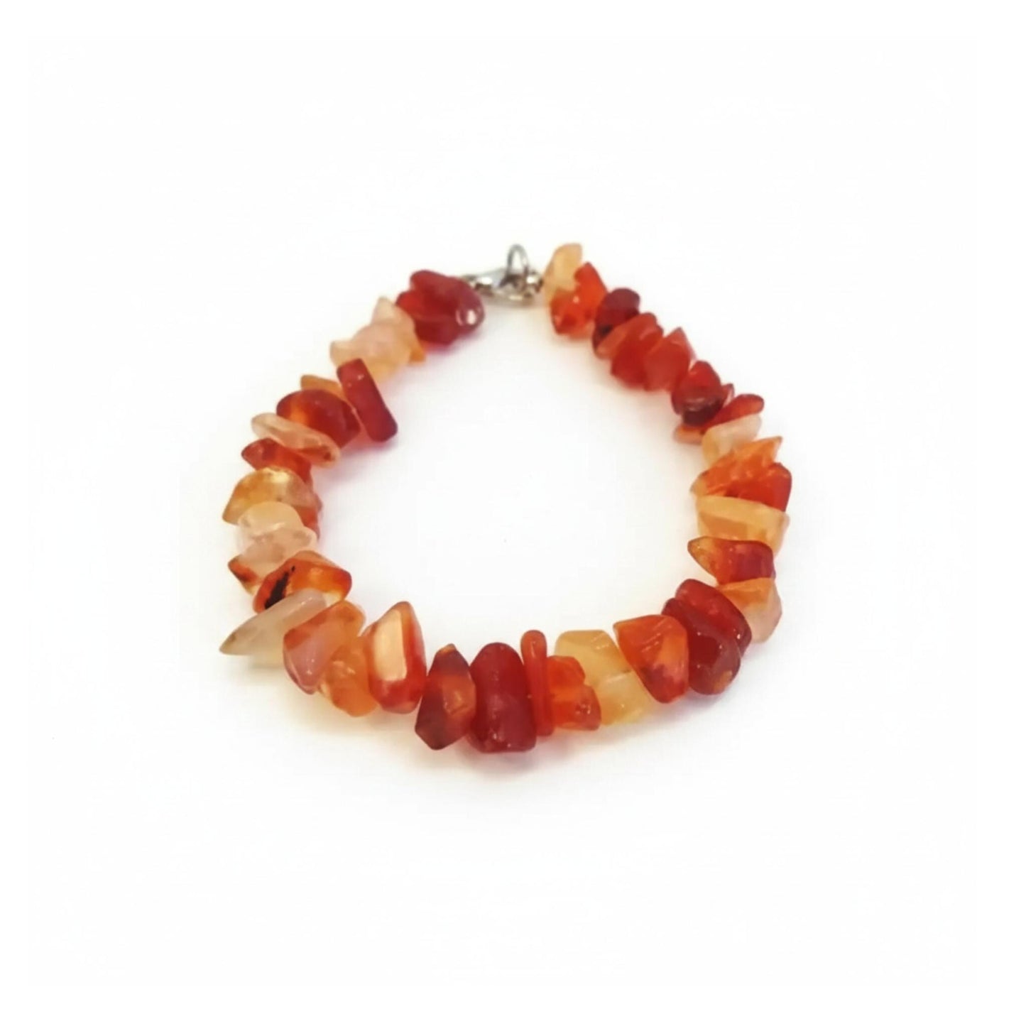 Handmade Carnelian bracelet with lobster clasp — Reiki infused crystal jewelry for creativity, courage, and motivation