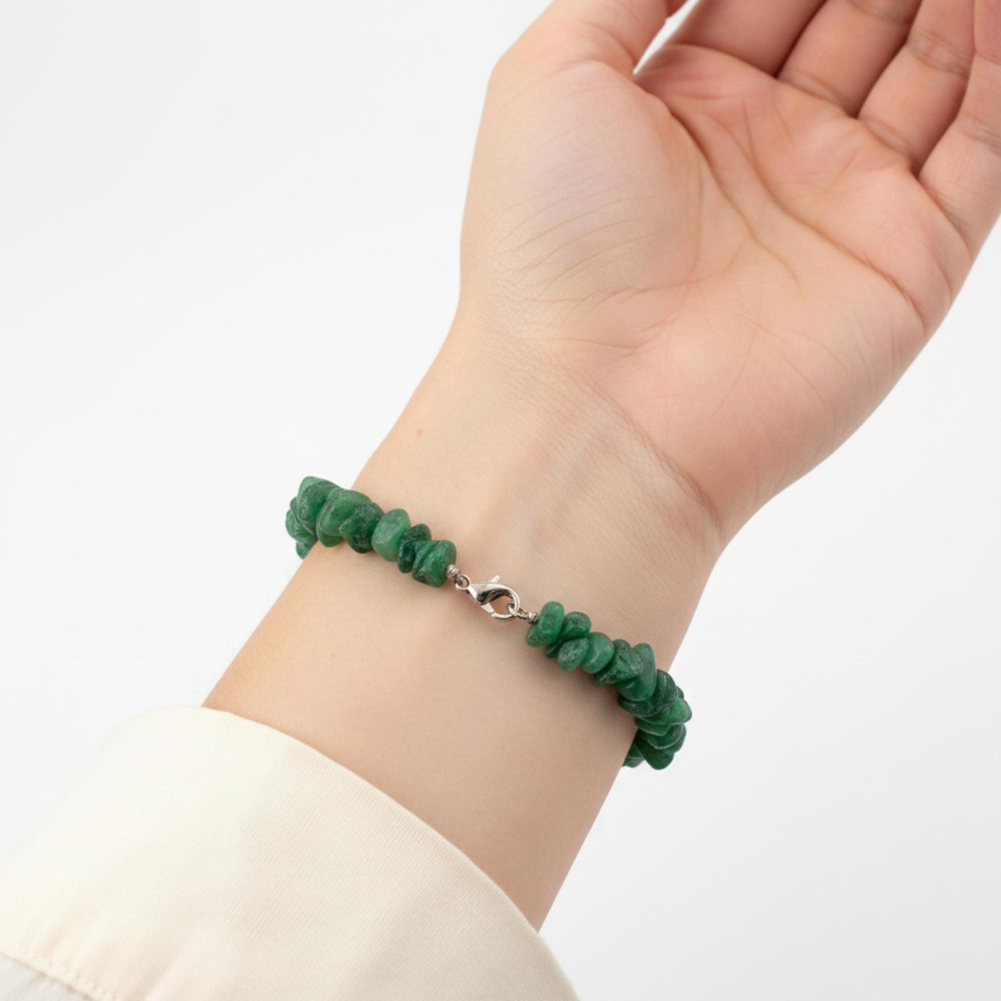 Handmade Green Aventurine bracelet with lobster clasp — Reiki infused crystal jewelry for prosperity and new beginnings