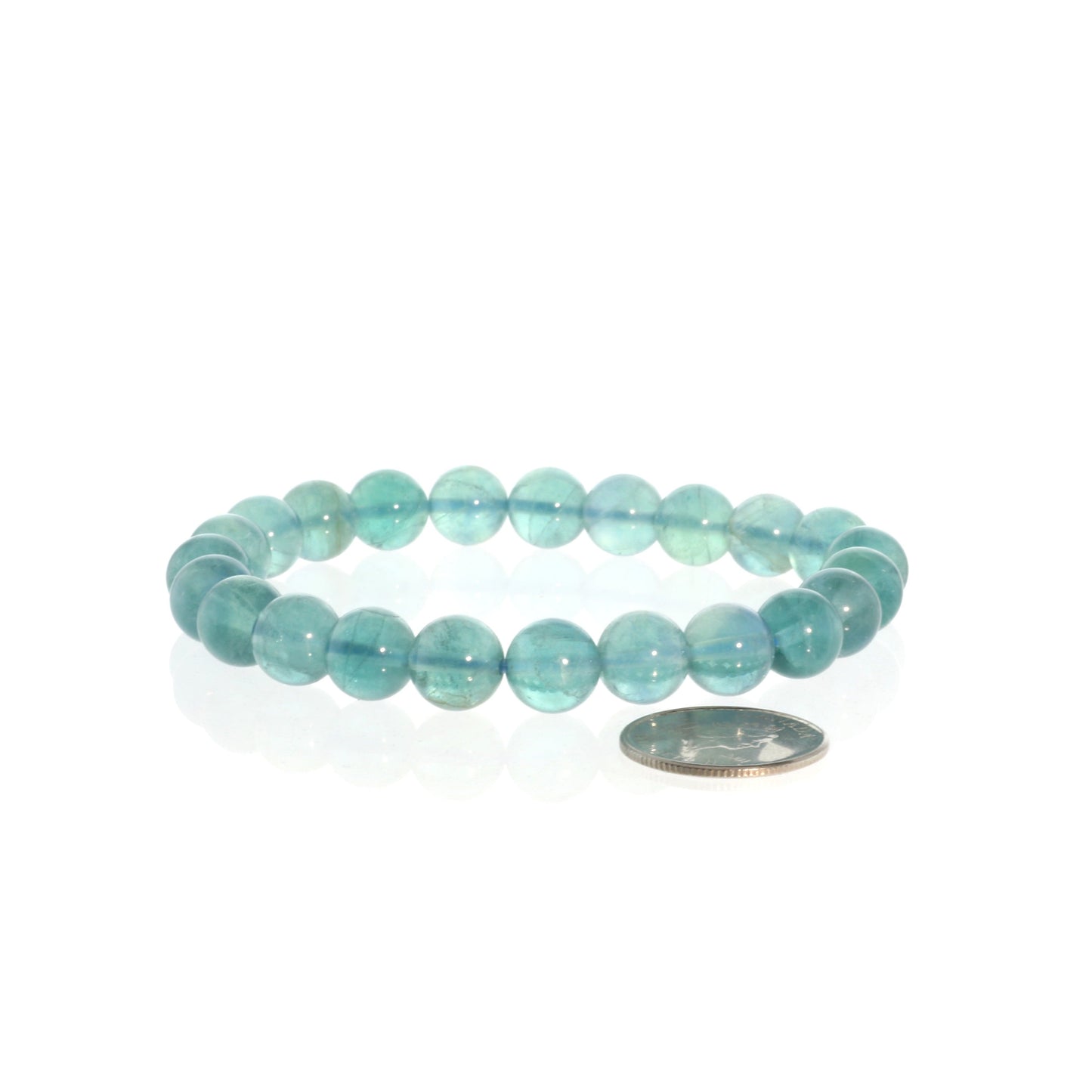 Purple and green fluorite healing bracelet for spiritual awareness and calm