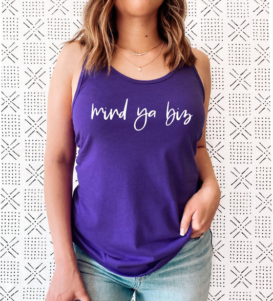 Mind Ya Biz Racerback Tank Top