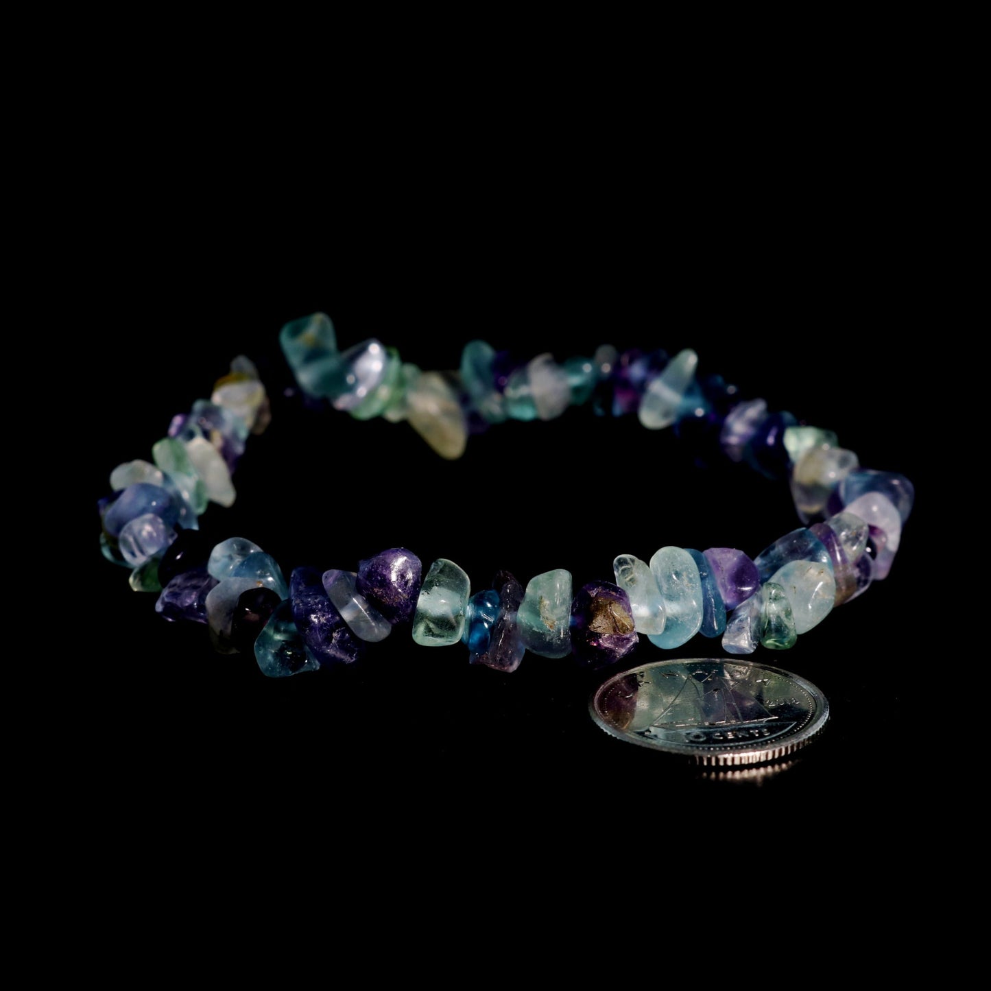 Rainbow fluorite bead bracelet for harmony, positivity and inner peace