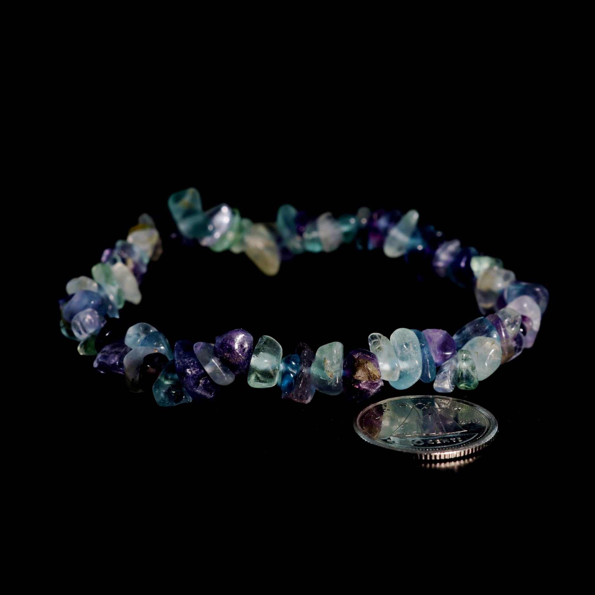 Rainbow fluorite bead bracelet for harmony, positivity and inner peace
