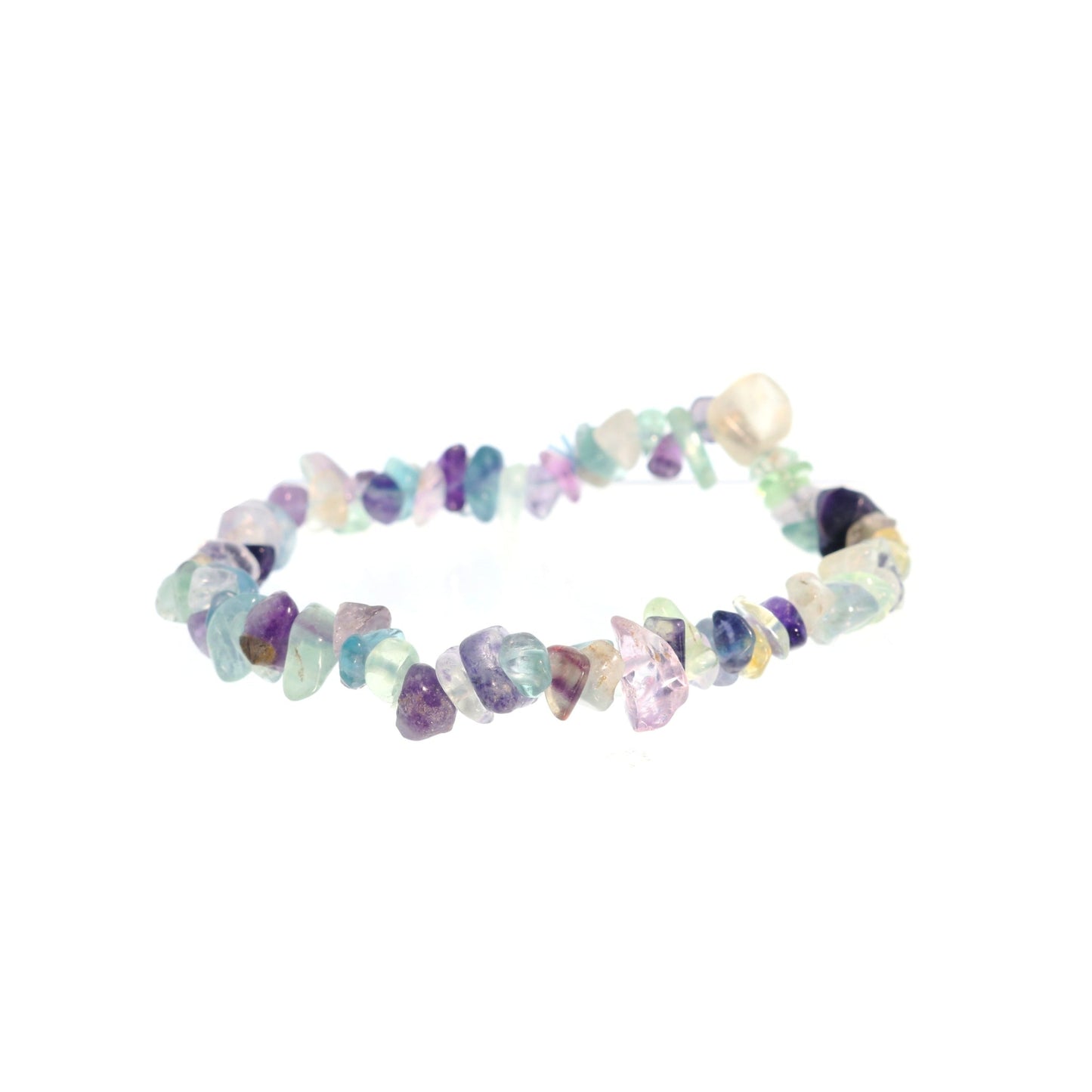 Fluorite crystal bracelet worn on wrist for clarity and calming energy