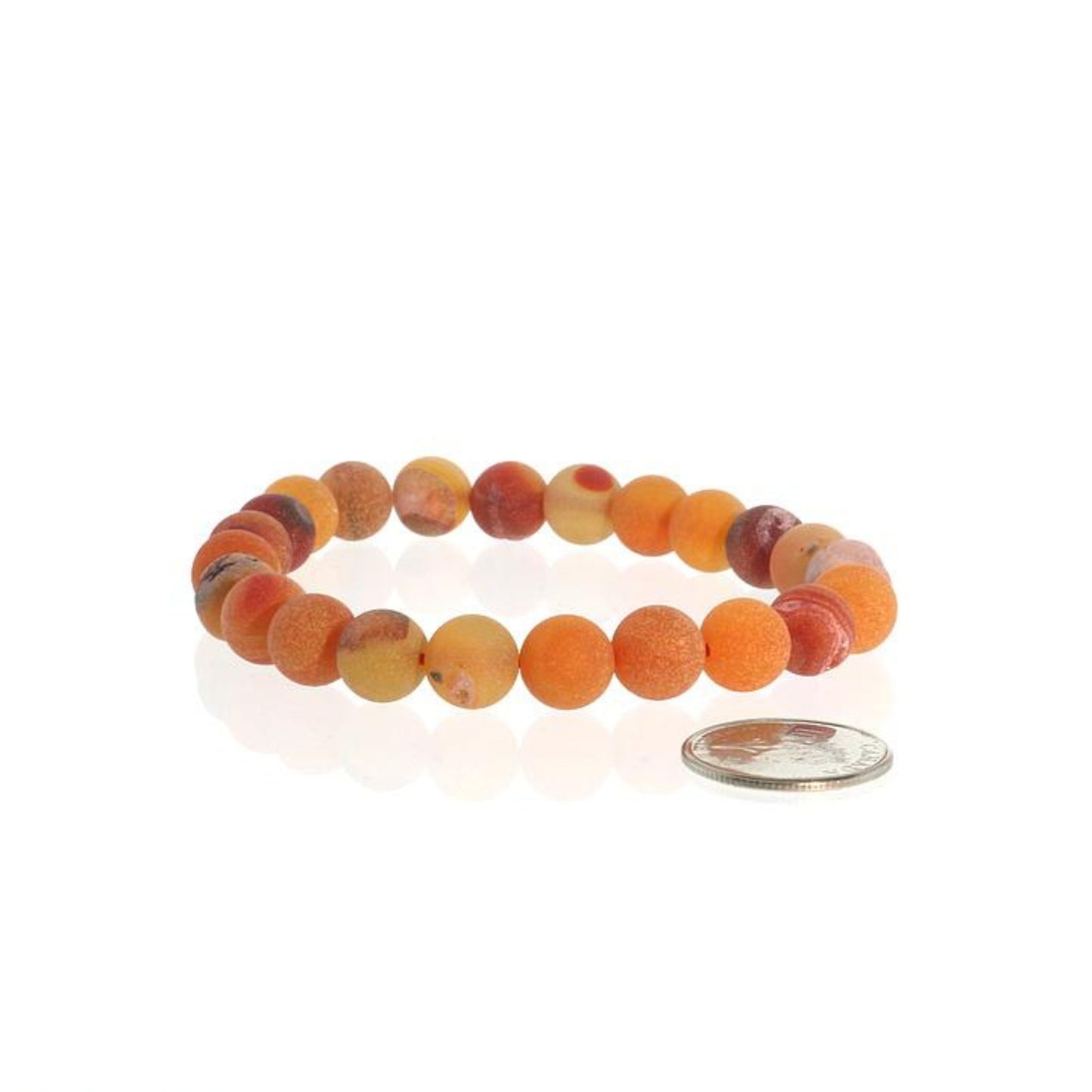 Natural agate druzy healing bracelet for clarity and uplifting energy orange