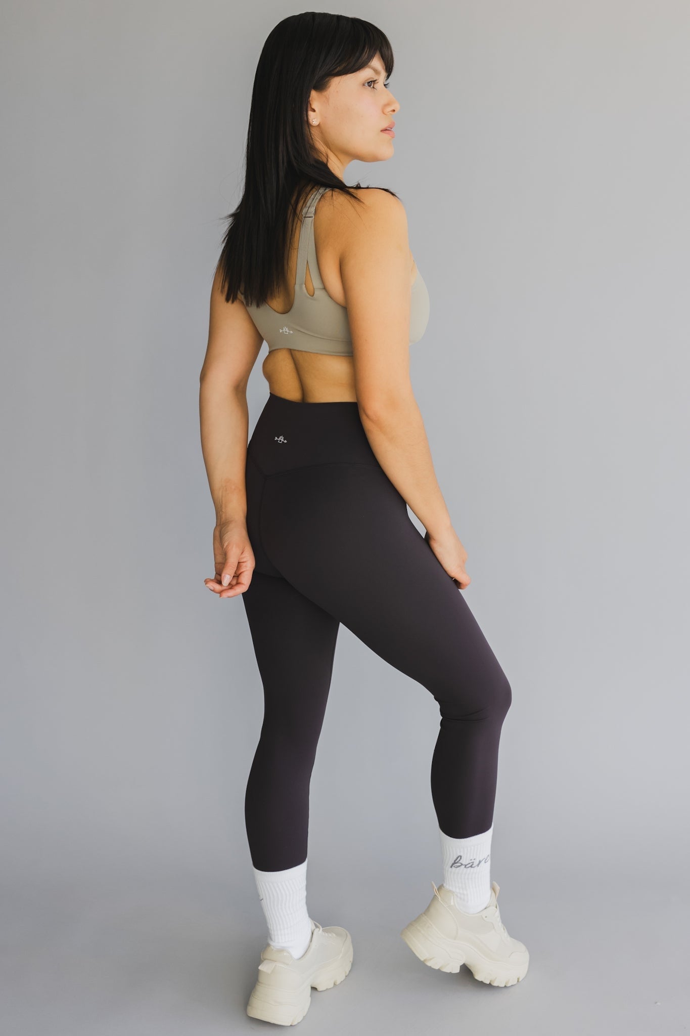 side 25 inch barely there leggings in bluish black for workouts and everyday wear