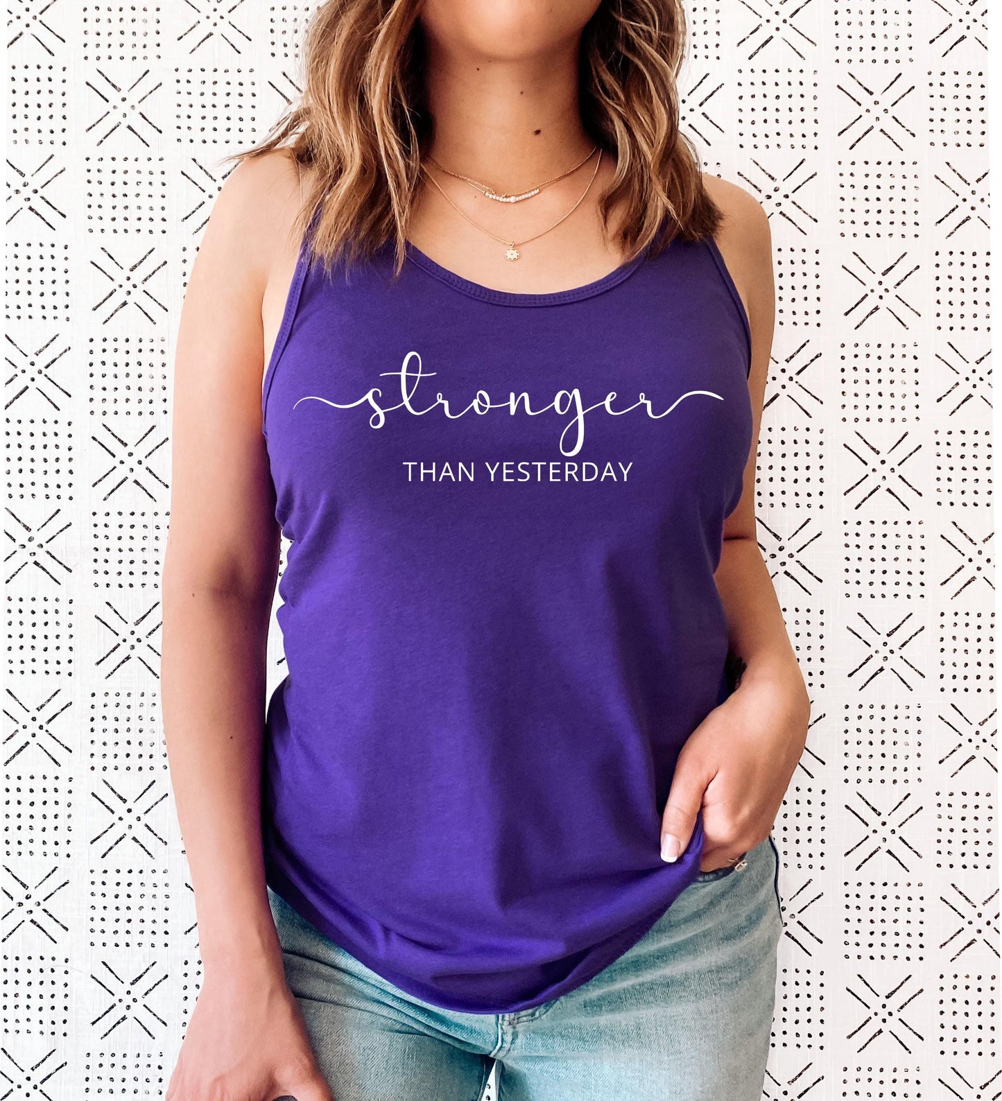 Stronger Than Yesterday Racerback Tank Top