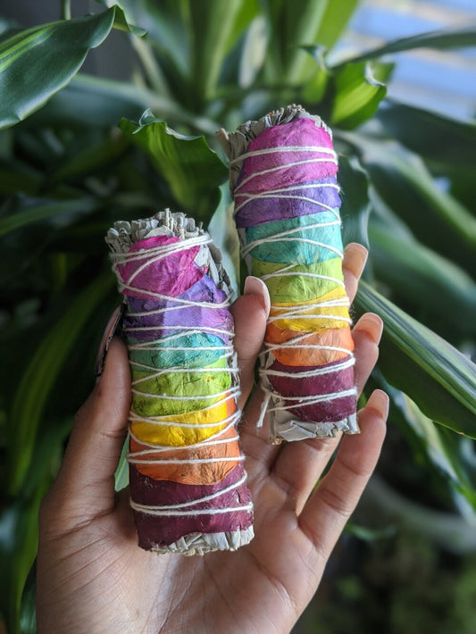 Loving and heart-opening rose petal white sage bundle for love rituals and cleansing