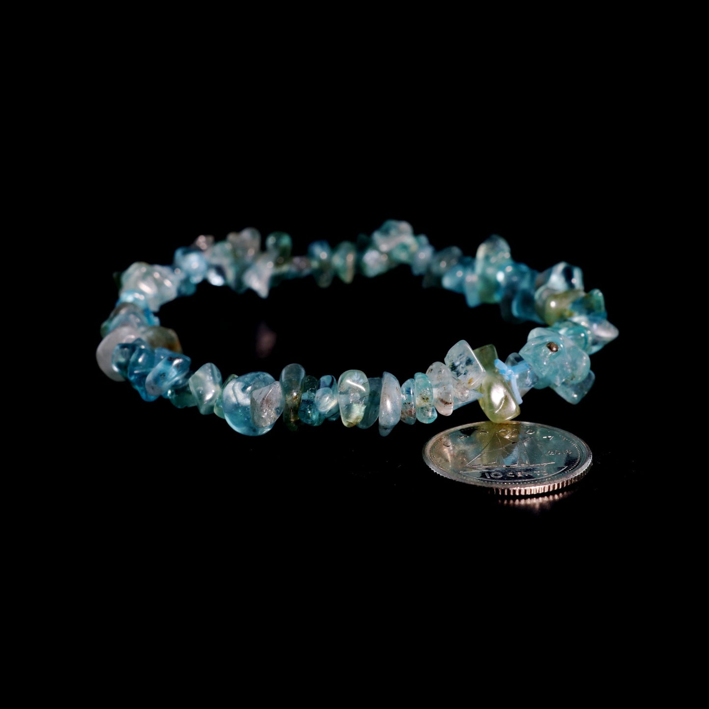 Vibrant blue apatite crystal bracelet for motivation and growth