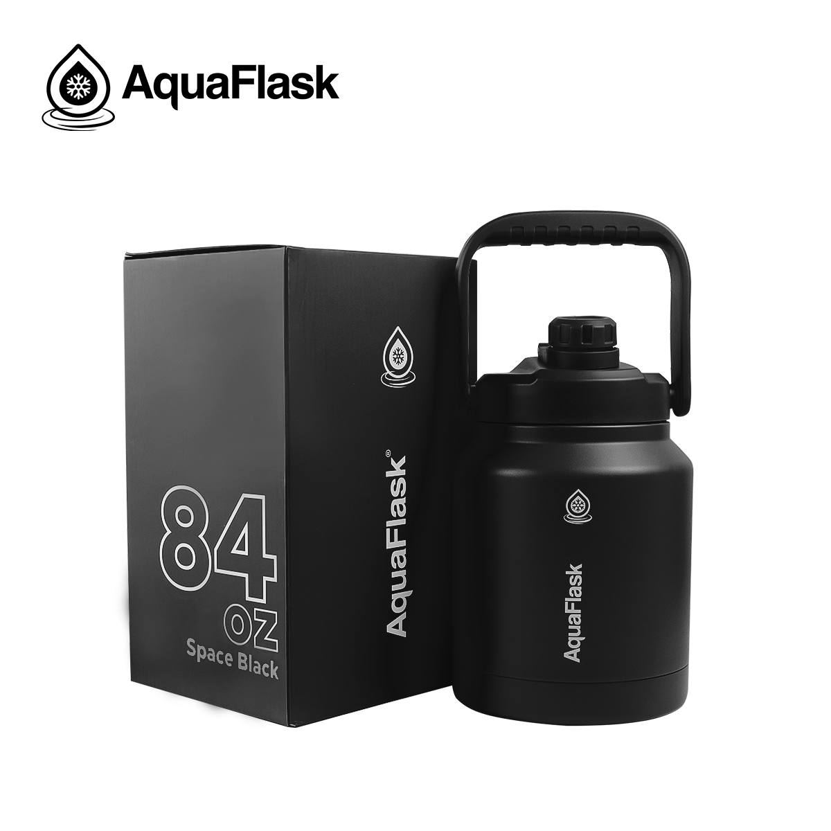 black Massive AquaFlask Original 84oz for gym, outdoor adventures and long days