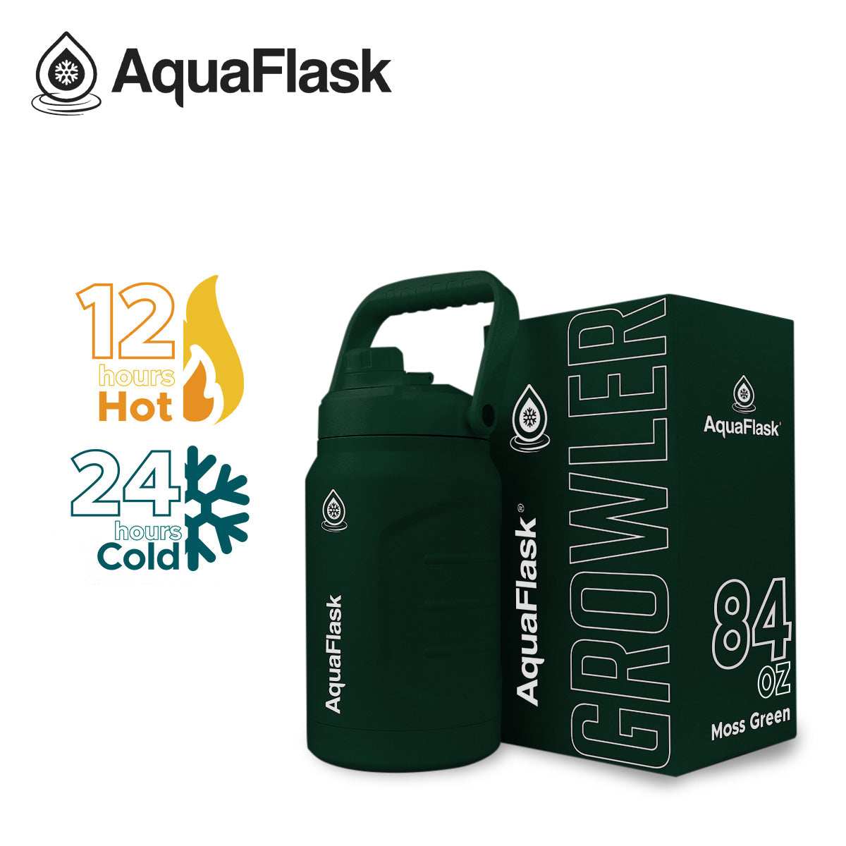 green AquaFlask Original 2484ml keeping drinks cold 24 hours and hot 12 hours