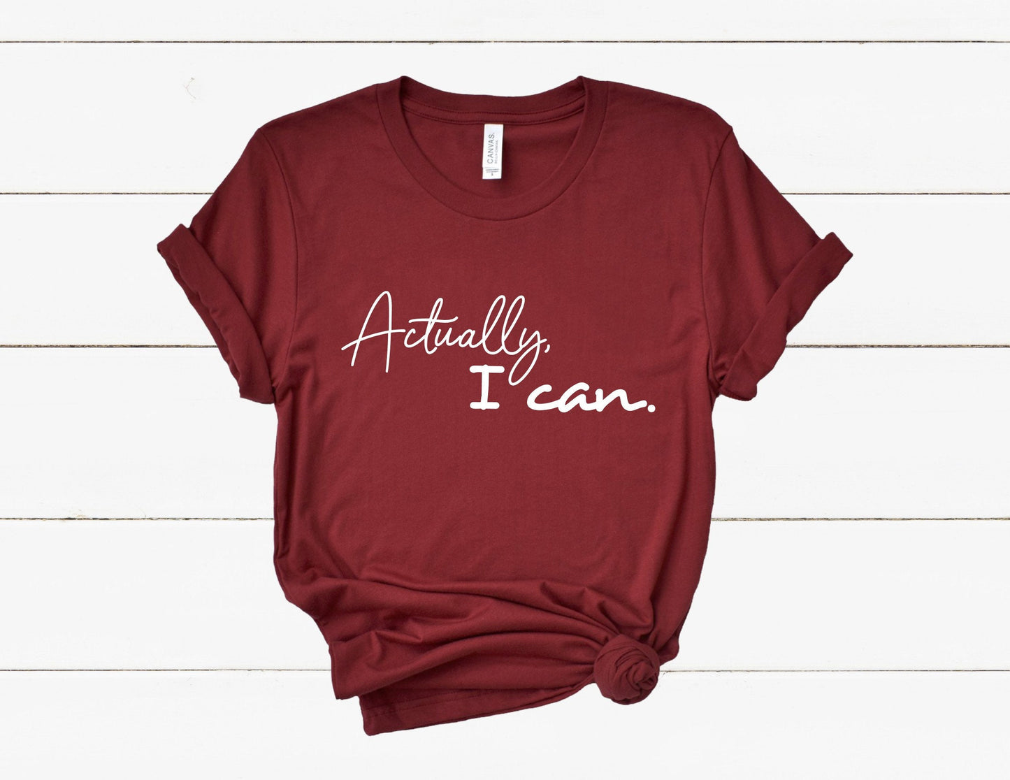 Empowering affirmation t-shirt as a perfect gift for strong and driven women in red