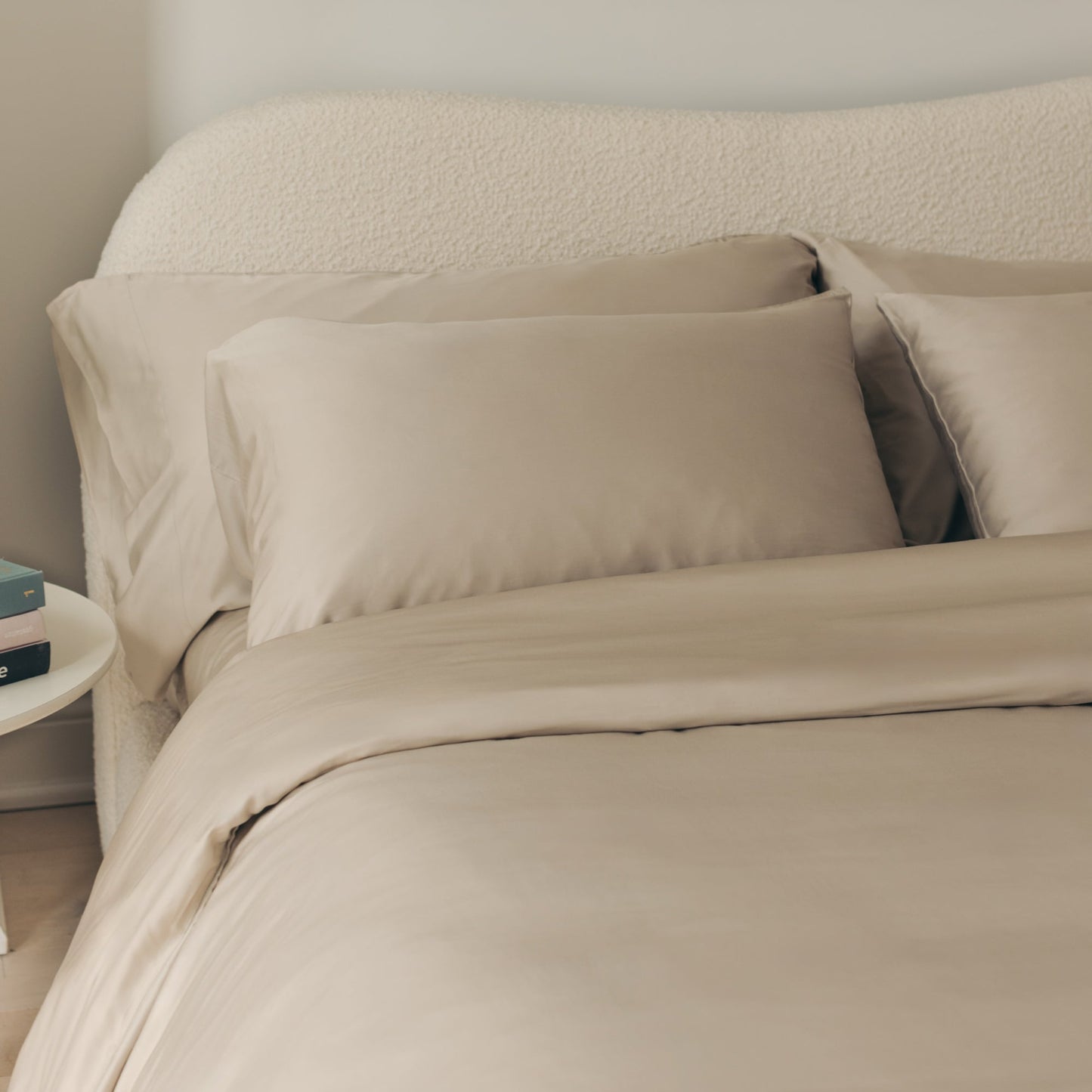 Bamboo sateen duvet cover in Stone — luxury bedding by Aeptom Home