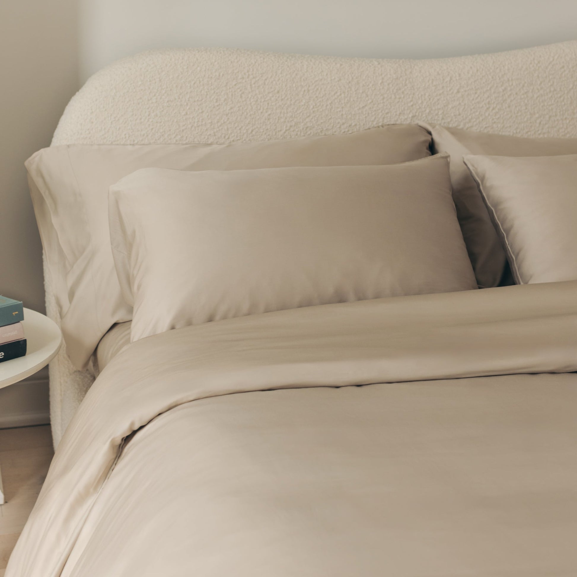 Bamboo sateen duvet cover in Stone — luxury bedding by Aeptom Home