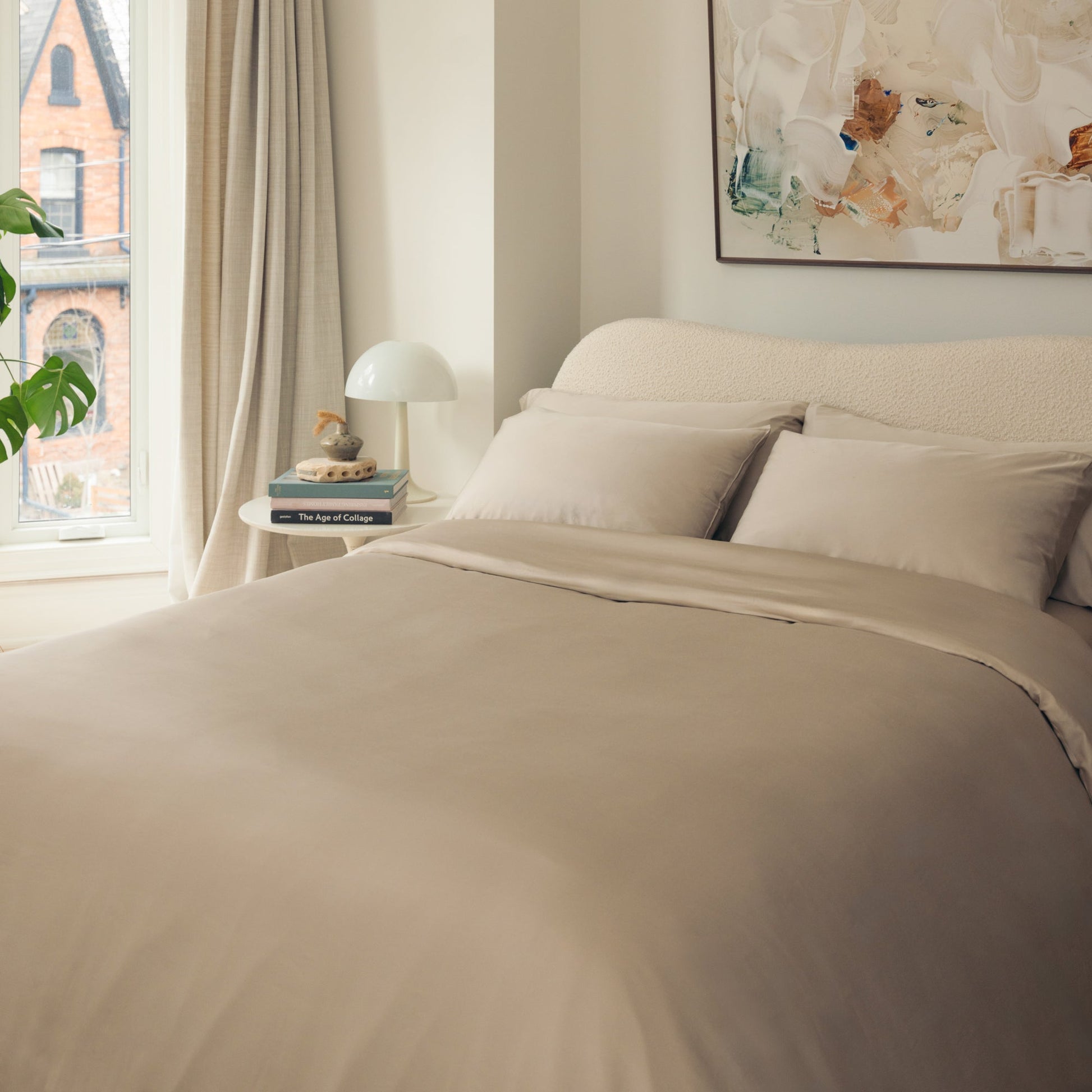 Stone bamboo sateen duvet cover set — OEKO-TEX certified luxury bedding