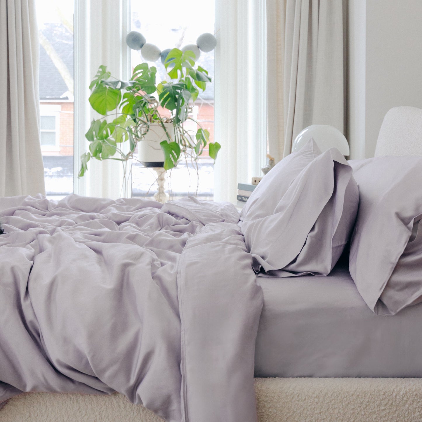 Bamboo sateen duvet cover set — Twin/Twin XL to King/Cal King luxury bedding