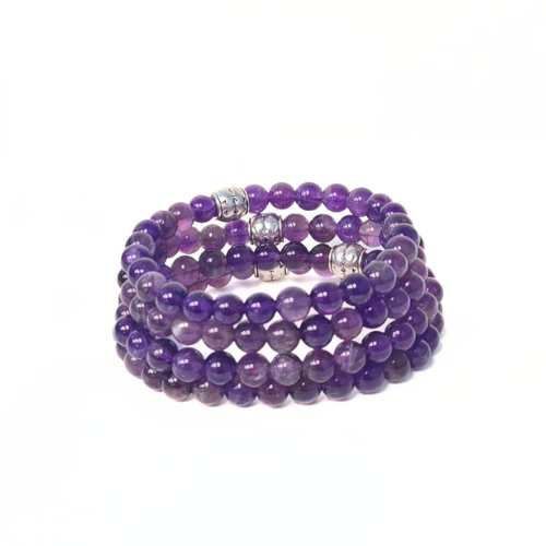 Amethyst healing crystal bracelet for intuition and inner calm — spiritual bracelet for women