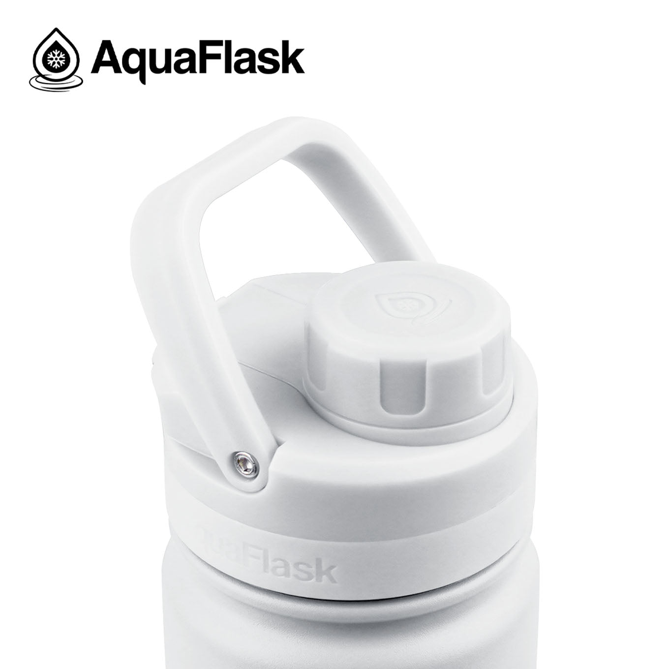 AquaFlask Original 18oz showing flip lid and carry loop detail