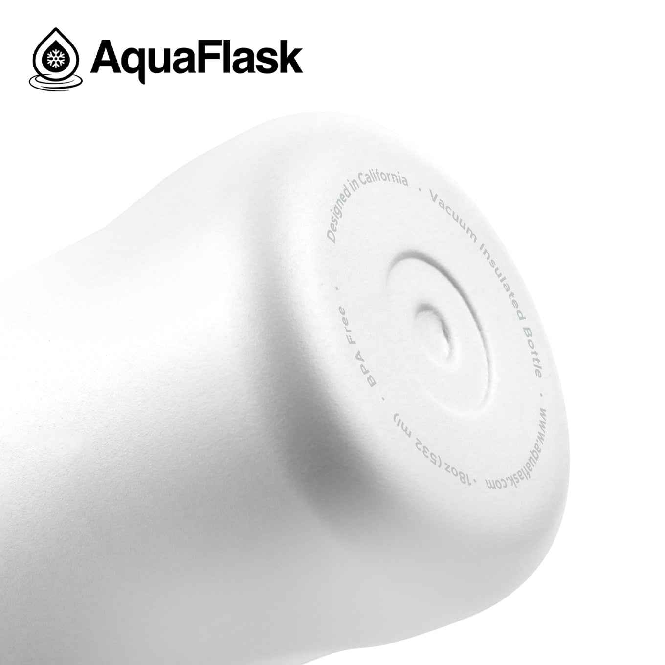 bottom white AquaFlask Original 18oz for camping, hiking and outdoor exploration