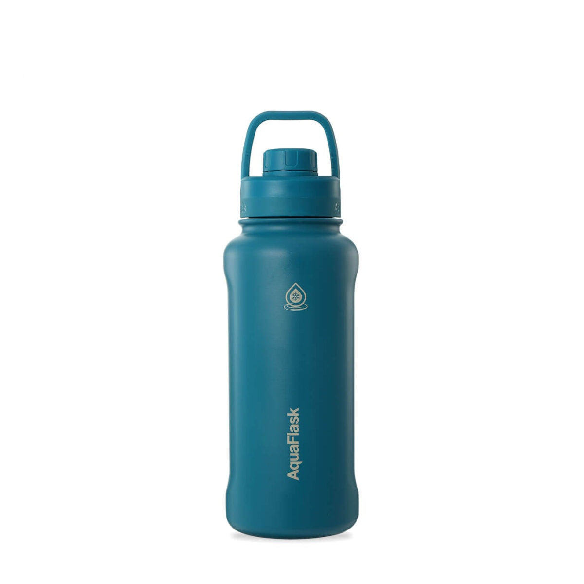 teal AquaFlask 935ml showing flip lid and carry loop detail