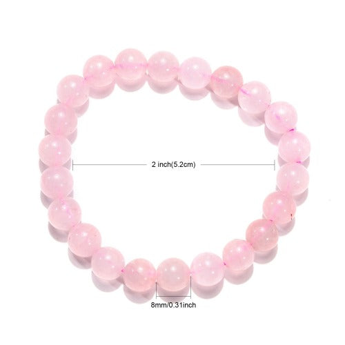 Authentic Rose Quartz healing gemstone bracelet from Red Deer — love bracelet, gift for women