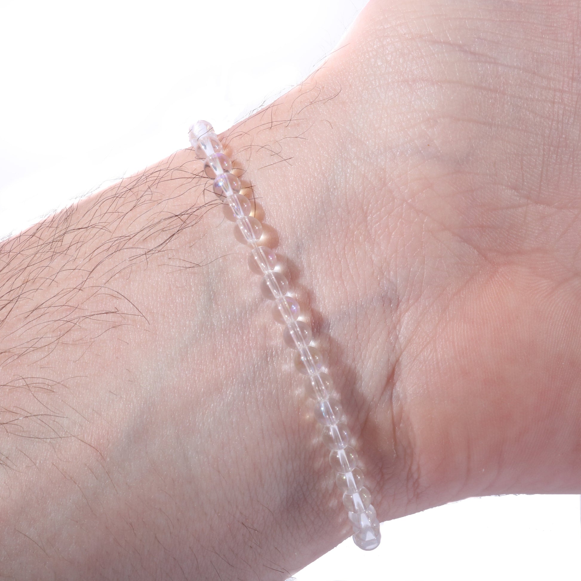 Natural clear quartz crystal bracelet for spiritual growth and awareness
