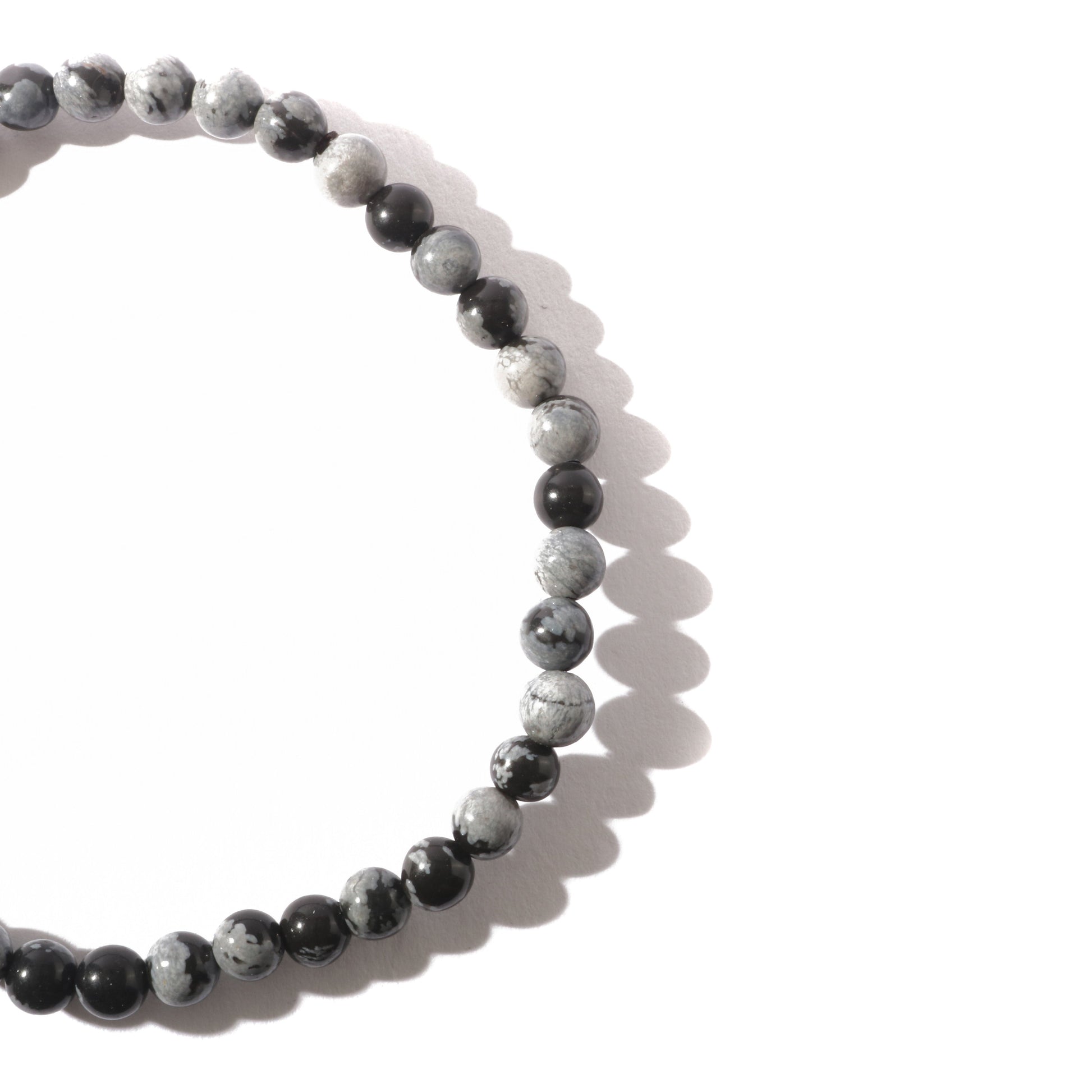 Protective obsidian bracelet worn on wrist for grounding energy