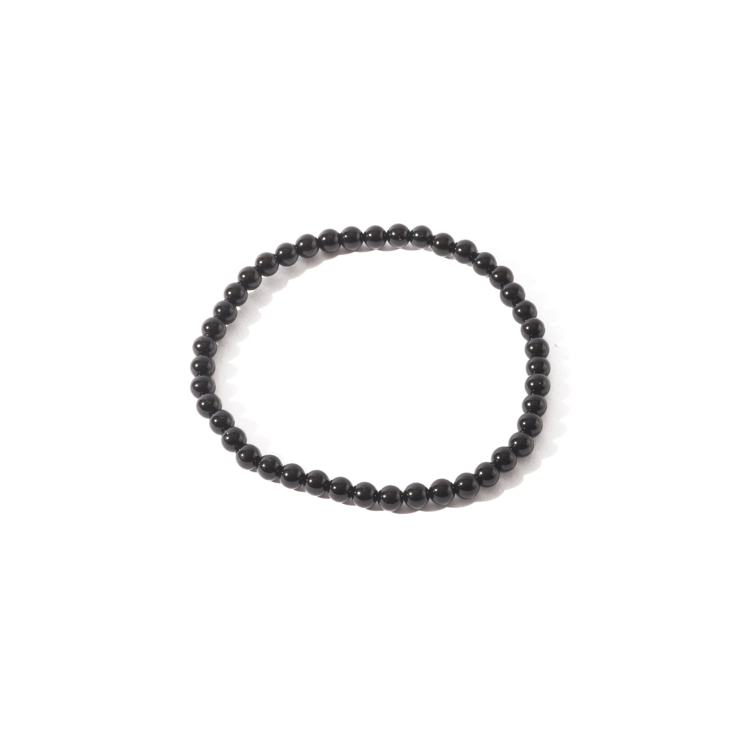 EMF-protective and detoxifying shungite round bracelet in matte black