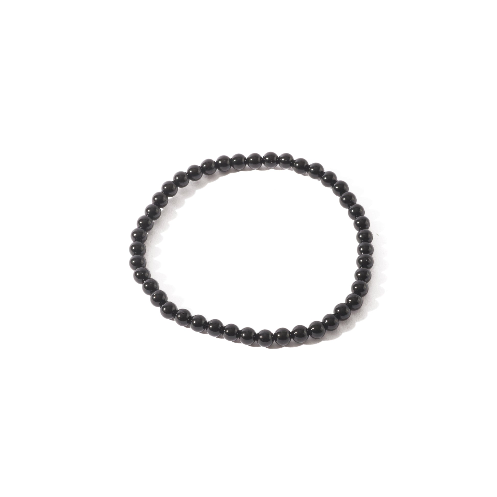 EMF-protective and detoxifying shungite round bracelet in matte black
