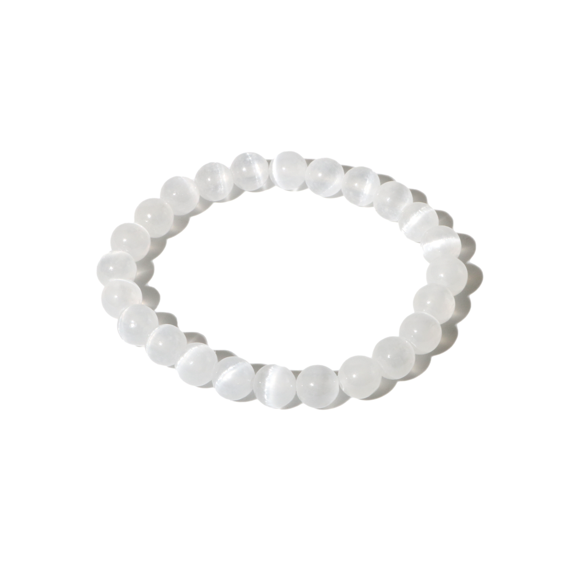 8mm selenite bead bracelet for aura cleansing and peace