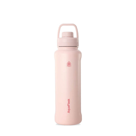 pink Sport-ready AquaFlask 40oz stainless steel water bottle with leak-proof sports lid
