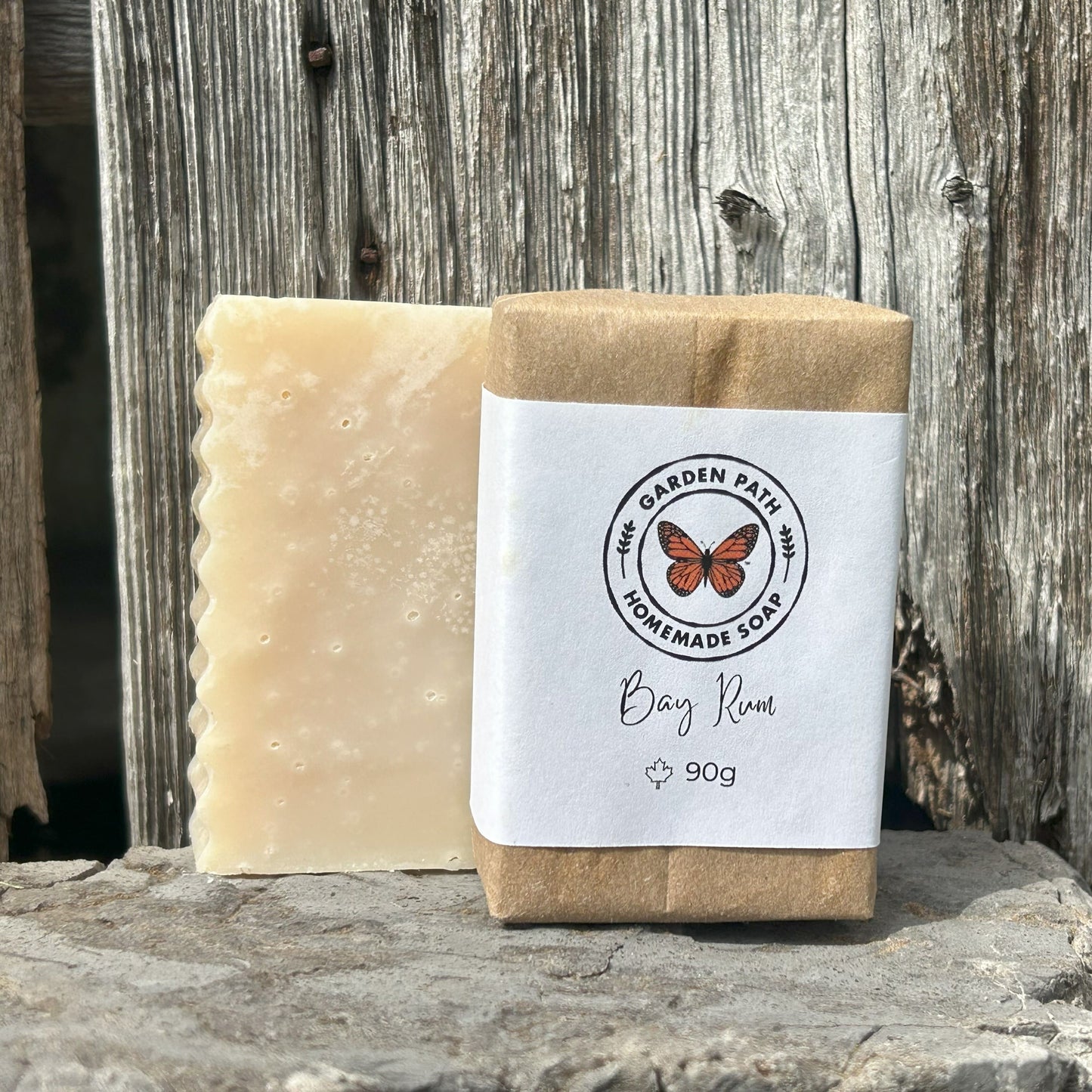 All natural bay rum soap bar — small batch handmade soap gift for him, classic artisan men's soap Canada