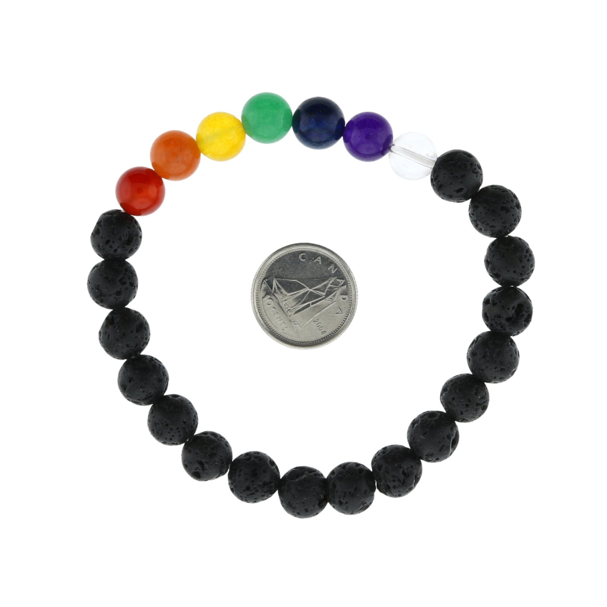 8mm lava stone rainbow chakra bracelet for aromatherapy