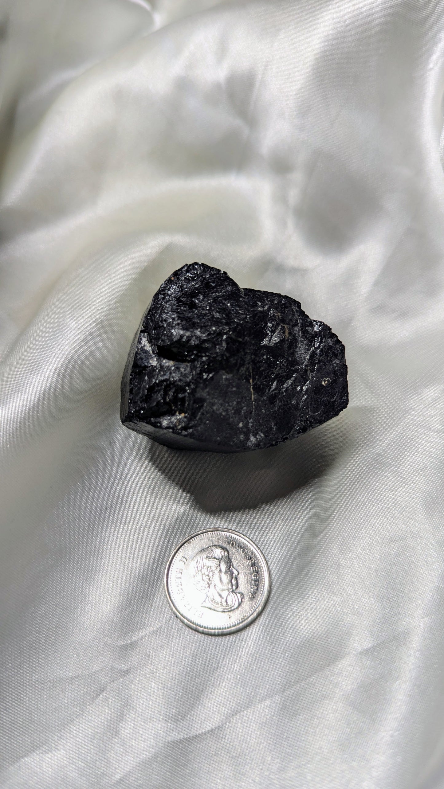 Raw black tourmaline crystal chunk for EMF protection and negative energy clearing