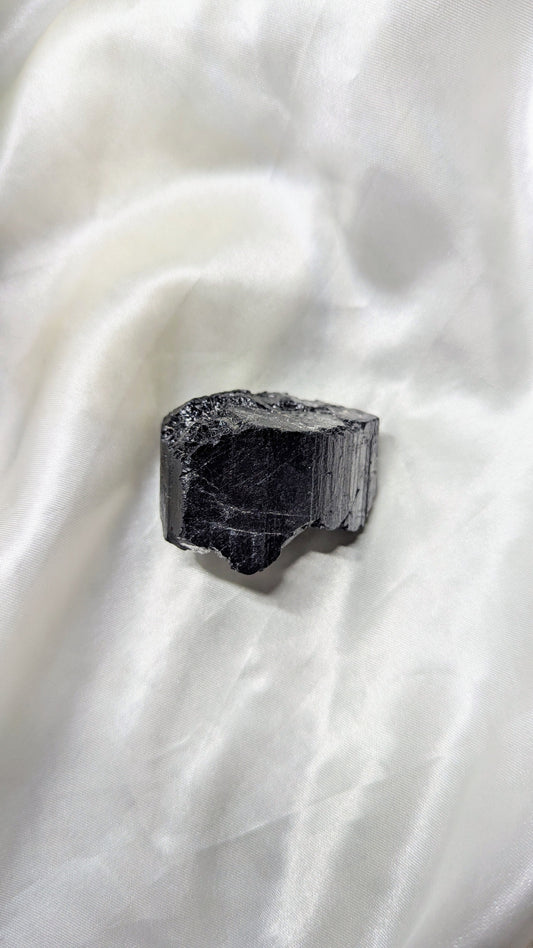 Powerfully protective black tourmaline chunk for shielding and grounding energy