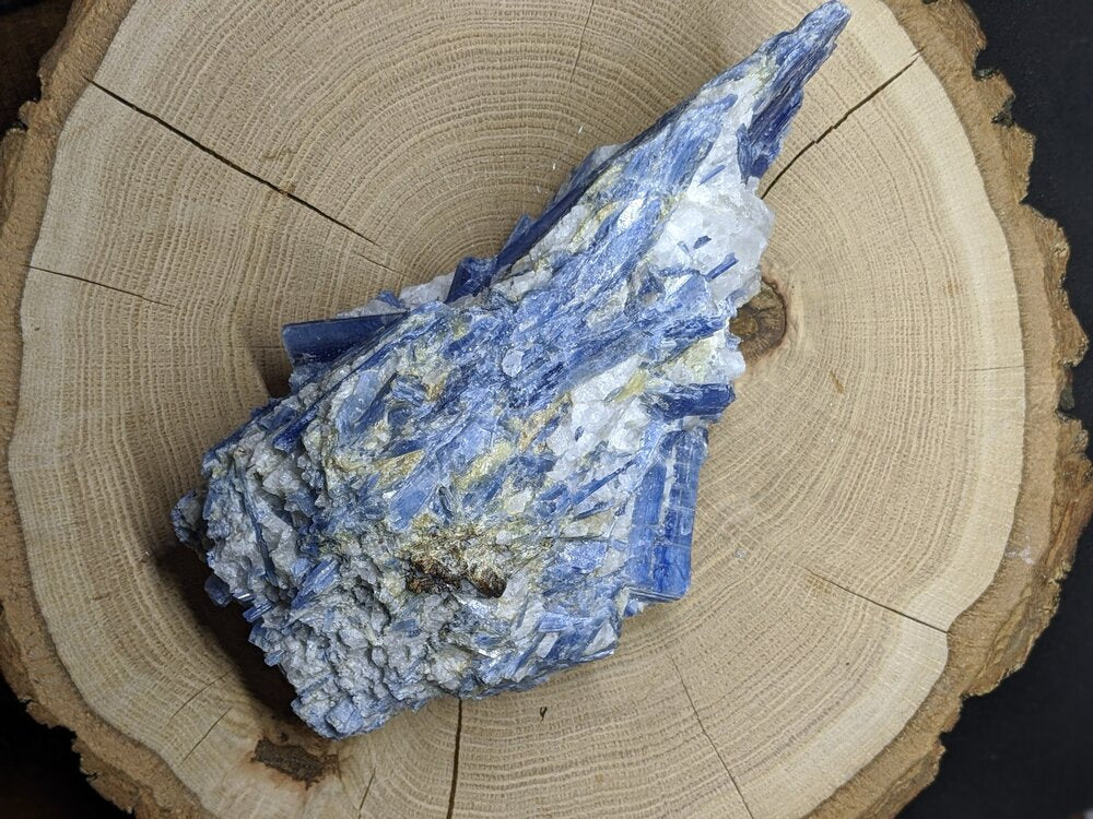 Extra large raw blue kyanite crystal chunk for throat chakra healing and clarity