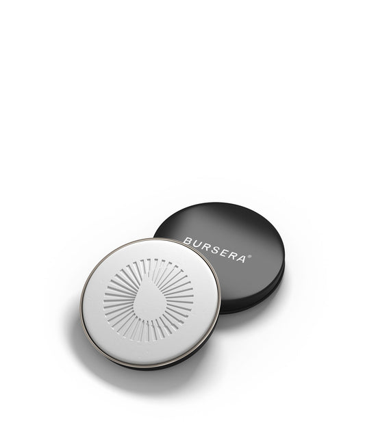 diffusing stone essential oil aromatherapy decor with branding on a white background