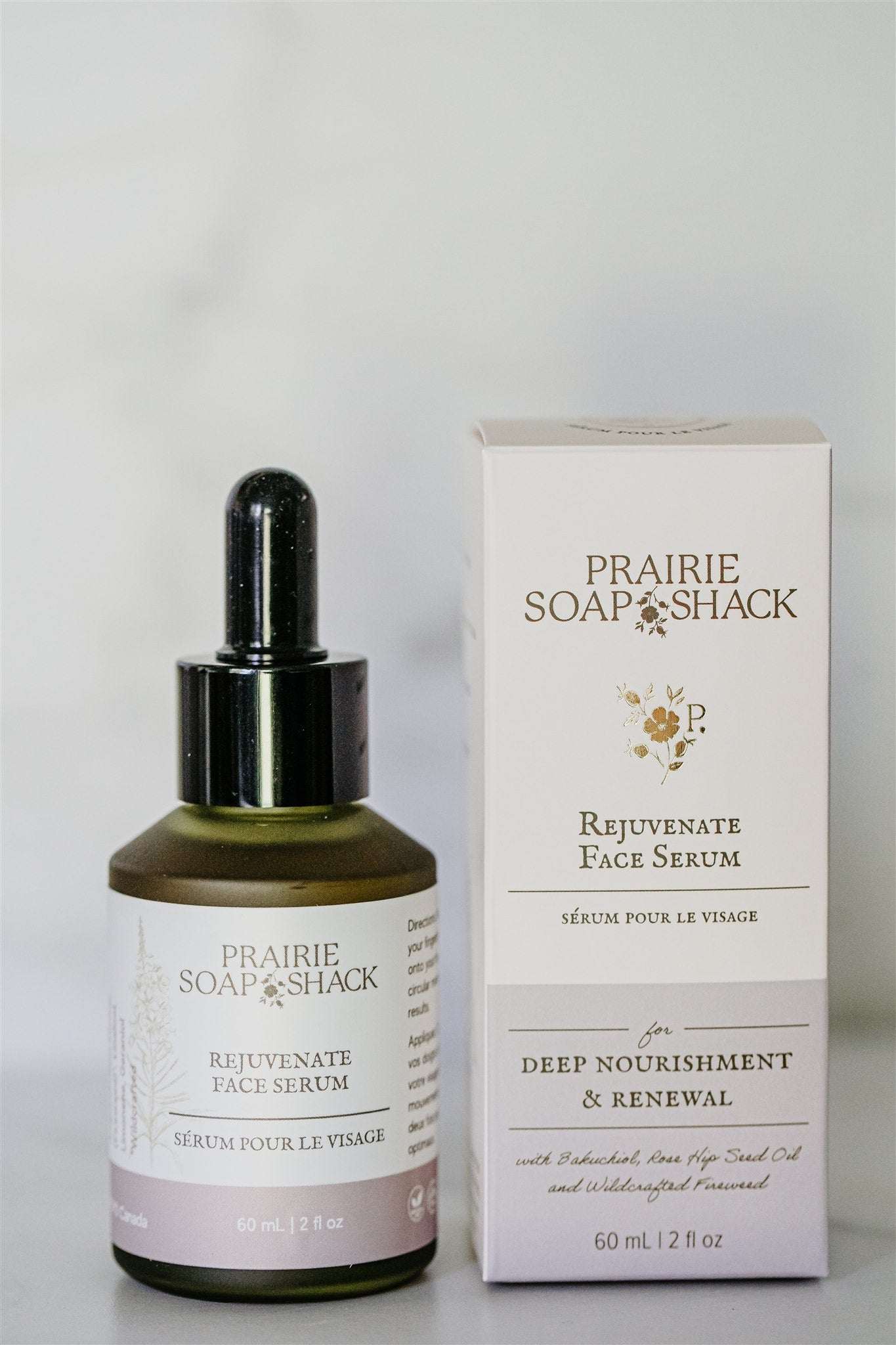 Firming and brightening face serum with fireweed, bakuchiol and rosehip seed oil