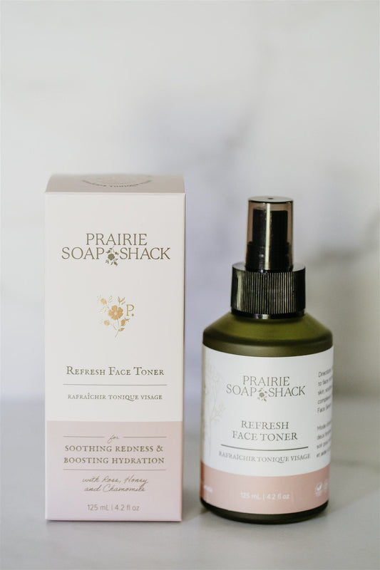 Soothing and balancing face toner mist with chamomile, rose and honey