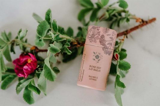 Nourishing and healing rose hip lip balm for soft, smooth and healthy lips