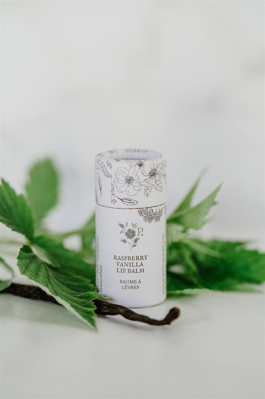 Prairie Soap Shack raspberry vanilla lip balm for dry, chapped and sensitive lips