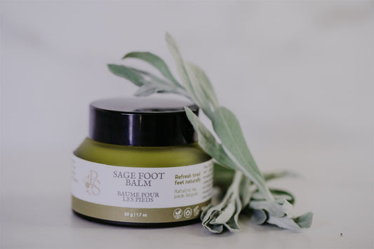 Prairie Soap Shack botanical foot balm for soothing, healing and moisturizing feet
