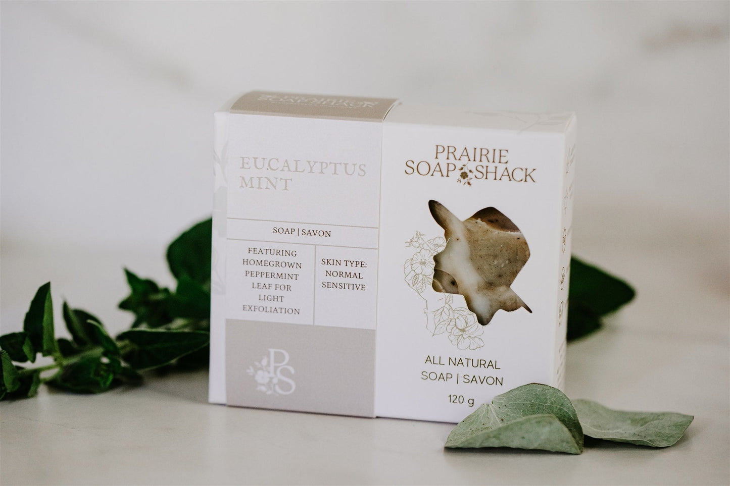 Prairie Soap Shack eucalyptus mint soap for clean, refreshed and energized skin