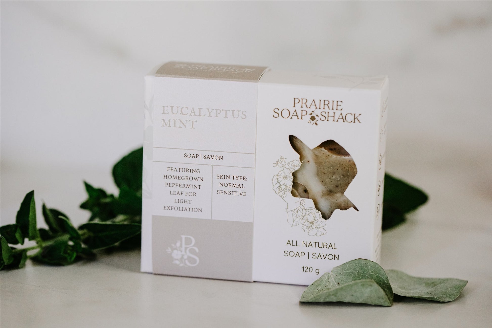 Prairie Soap Shack eucalyptus mint soap for clean, refreshed and energized skin